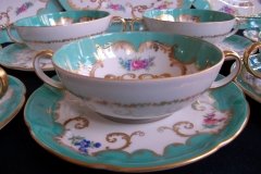 ROYAL BAYREUTH ROSALIND AQUA- SOUP BOWL & SAUCER  .....   http://jaapiesfinechinastore.com
