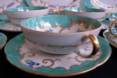 ROYAL BAYREUTH ROSALIND AQUA- SOUP BOWL & SAUCER  .....   http://jaapiesfinechinastore.com