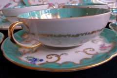 ROYAL BAYREUTH ROSALIND AQUA- SOUP BOWL & SAUCER  .....   https://www.jaapiesfinechinastore.com