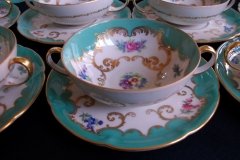 ROYAL BAYREUTH ROSALIND AQUA- SOUP BOWL & SAUCER  .....   http://jaapiesfinechinastore.com