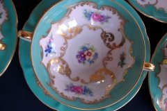 ROYAL BAYREUTH ROSALIND AQUA- SOUP BOWL & SAUCER  .....   http://jaapiesfinechinastore.com