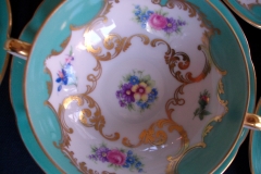 ROYAL BAYREUTH ROSALIND AQUA- SOUP BOWL & SAUCER  .....   https://www.jaapiesfinechinastore.com