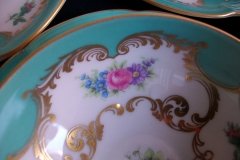ROYAL BAYREUTH ROSALIND AQUA- SOUP BOWL & SAUCER  .....   http://jaapiesfinechinastore.com