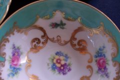 ROYAL BAYREUTH ROSALIND AQUA- SOUP BOWL & SAUCER  .....   http://jaapiesfinechinastore.com