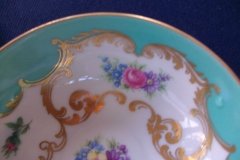 ROYAL BAYREUTH ROSALIND AQUA- SOUP BOWL & SAUCER  .....   http://jaapiesfinechinastore.com
