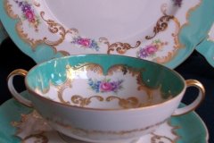 ROYAL BAYREUTH ROSALIND AQUA- SOUP BOWL & SAUCER  .....   http://jaapiesfinechinastore.com