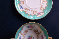 ROYAL BAYREUTH ROSALIND AQUA- SOUP BOWL & SAUCER  .....   https://www.jaapiesfinechinastore.com