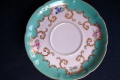 ROYAL BAYREUTH ROSALIND AQUA- SOUP BOWL & SAUCER  .....   http://jaapiesfinechinastore.com