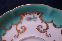 ROYAL BAYREUTH ROSALIND AQUA- SOUP BOWL & SAUCER  .....   http://jaapiesfinechinastore.com