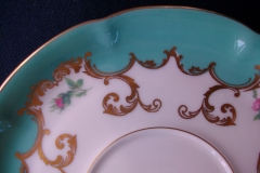 ROYAL BAYREUTH ROSALIND AQUA- SOUP BOWL & SAUCER  .....   https://www.jaapiesfinechinastore.com