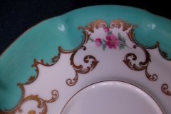 ROYAL BAYREUTH ROSALIND AQUA- SOUP BOWL & SAUCER  .....   http://jaapiesfinechinastore.com