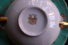 ROYAL BAYREUTH ROSALIND AQUA- SOUP BOWL & SAUCER  .....   http://jaapiesfinechinastore.com