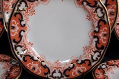 ROYAL CROWN DERBY #3973 IMARI- ORANGE/COBALT SCROLLS- BREAD & BUTTER PLATE   .....   http://jaapiesfinechinastore.com