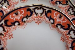 ROYAL CROWN DERBY #3973 IMARI- ORANGE/COBALT SCROLLS- BREAD & BUTTER PLATE   .....   http://jaapiesfinechinastore.com