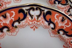 ROYAL CROWN DERBY #3973 IMARI- ORANGE/COBALT SCROLLS- BREAD & BUTTER PLATE   .....   http://jaapiesfinechinastore.com