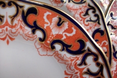 ROYAL CROWN DERBY #3973 IMARI- ORANGE/COBALT SCROLLS- BREAD & BUTTER PLATE   .....   https://www.jaapiesfinechinastore.com