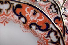 ROYAL CROWN DERBY #3973 IMARI- ORANGE/COBALT SCROLLS- BREAD & BUTTER PLATE   .....   http://jaapiesfinechinastore.com