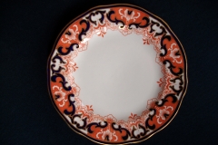 ROYAL CROWN DERBY #3973 IMARI- ORANGE/COBALT SCROLLS- BREAD & BUTTER PLATE   .....   https://www.jaapiesfinechinastore.com