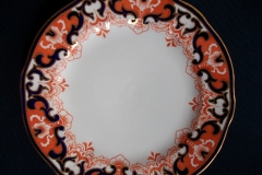 ROYAL CROWN DERBY #3973 IMARI- ORANGE/COBALT SCROLLS- BREAD & BUTTER PLATE   .....   https://www.jaapiesfinechinastore.com