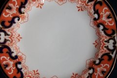 ROYAL CROWN DERBY #3973 IMARI- ORANGE/COBALT SCROLLS- BREAD & BUTTER PLATE   .....   http://jaapiesfinechinastore.com
