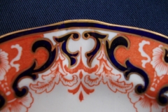 ROYAL CROWN DERBY #3973 IMARI- ORANGE/COBALT SCROLLS- BREAD & BUTTER PLATE   .....   https://www.jaapiesfinechinastore.com