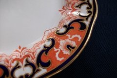 ROYAL CROWN DERBY #3973 IMARI- ORANGE/COBALT SCROLLS- BREAD & BUTTER PLATE   .....   http://jaapiesfinechinastore.com