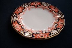 ROYAL CROWN DERBY #3973 IMARI- ORANGE/COBALT SCROLLS- BREAD & BUTTER PLATE   .....   http://jaapiesfinechinastore.com