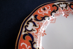 ROYAL CROWN DERBY #3973 IMARI- ORANGE/COBALT SCROLLS- BREAD & BUTTER PLATE   .....   https://www.jaapiesfinechinastore.com