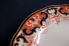 ROYAL CROWN DERBY #3973 IMARI- ORANGE/COBALT SCROLLS- BREAD & BUTTER PLATE   .....   http://jaapiesfinechinastore.com