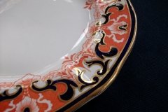 ROYAL CROWN DERBY #3973 IMARI- ORANGE/COBALT SCROLLS- BREAD & BUTTER PLATE   .....   http://jaapiesfinechinastore.com