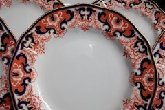ROYAL CROWN DERBY #3973 IMARI- ORANGE/COBALT SCROLLS- DINNER PLATE   .....   http://jaapiesfinechinastore.com