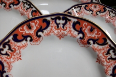 ROYAL CROWN DERBY #3973 IMARI- ORANGE/COBALT SCROLLS- DINNER PLATE   .....   https://www.jaapiesfinechinastore.com