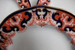 ROYAL CROWN DERBY #3973 IMARI- ORANGE/COBALT SCROLLS- DINNER PLATE   .....   http://jaapiesfinechinastore.com