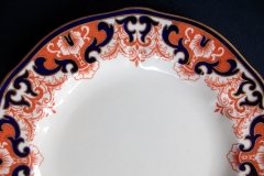 ROYAL CROWN DERBY #3973 IMARI- ORANGE/COBALT SCROLLS- DINNER PLATE   .....   http://jaapiesfinechinastore.com