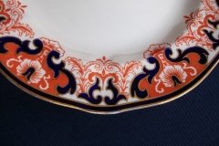 ROYAL CROWN DERBY #3973 IMARI- ORANGE/COBALT SCROLLS- DINNER PLATE   .....   http://jaapiesfinechinastore.com