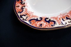 ROYAL CROWN DERBY #3973 IMARI- ORANGE/COBALT SCROLLS- DINNER PLATE   .....   http://jaapiesfinechinastore.com
