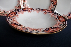 ROYAL CROWN DERBY #3973 IMARI- ORANGE/COBALT SCROLLS-  LARGE RIM SOUP BOWLS  10  3/8"   .....   https://www.jaapiesfinechinastore.com