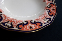 ROYAL CROWN DERBY #3973 IMARI- ORANGE/COBALT SCROLLS-  LARGE RIM SOUP BOWLS  10  3/8"   .....   https://www.jaapiesfinechinastore.com