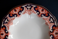 ROYAL CROWN DERBY #3973 IMARI- ORANGE/COBALT SCROLLS-  LARGE RIM SOUP BOWLS  10  3/8"   .....   https://www.jaapiesfinechinastore.com