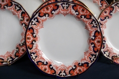 ROYAL CROWN DERBY #3973 IMARI- ORANGE/COBALT SCROLLS- LUNCH PLATE   .....   https://www.jaapiesfinechinastore.com