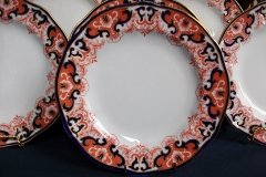 ROYAL CROWN DERBY #3973 IMARI- ORANGE/COBALT SCROLLS- LUNCH PLATE   .....   http://jaapiesfinechinastore.com