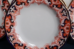 ROYAL CROWN DERBY #3973 IMARI- ORANGE/COBALT SCROLLS- LUNCH PLATE   .....   https://www.jaapiesfinechinastore.com