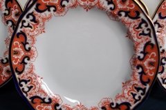ROYAL CROWN DERBY #3973 IMARI- ORANGE/COBALT SCROLLS- LUNCH PLATE   .....   http://jaapiesfinechinastore.com