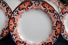 ROYAL CROWN DERBY #3973 IMARI- ORANGE/COBALT SCROLLS- LUNCH PLATE   .....   https://www.jaapiesfinechinastore.com