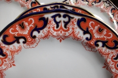 ROYAL CROWN DERBY #3973 IMARI- ORANGE/COBALT SCROLLS- LUNCH PLATE   .....   https://www.jaapiesfinechinastore.com