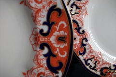 ROYAL CROWN DERBY #3973 IMARI- ORANGE/COBALT SCROLLS- LUNCH PLATE   .....   https://www.jaapiesfinechinastore.com