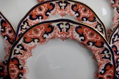 ROYAL CROWN DERBY #3973 IMARI- ORANGE/COBALT SCROLLS- LUNCH PLATE   .....   http://jaapiesfinechinastore.com