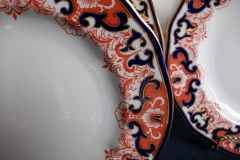 ROYAL CROWN DERBY #3973 IMARI- ORANGE/COBALT SCROLLS- LUNCH PLATE   .....   https://www.jaapiesfinechinastore.com