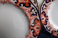 ROYAL CROWN DERBY #3973 IMARI- ORANGE/COBALT SCROLLS- LUNCH PLATE   .....   http://jaapiesfinechinastore.com