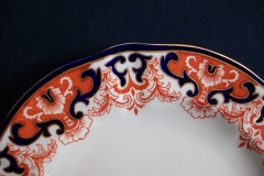 ROYAL CROWN DERBY #3973 IMARI- ORANGE/COBALT SCROLLS- LUNCH PLATE   .....   https://www.jaapiesfinechinastore.com